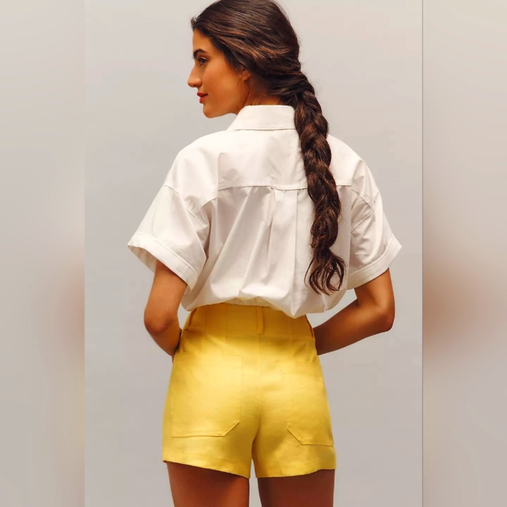 The Colette Linen Blend Shorts By Maeve - Picture 2 of 6